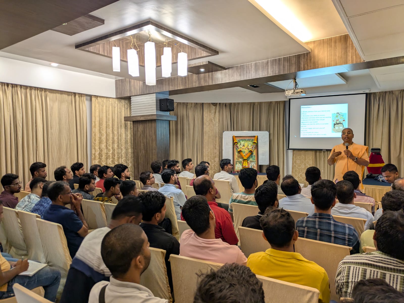 A devotee Taking Lecture